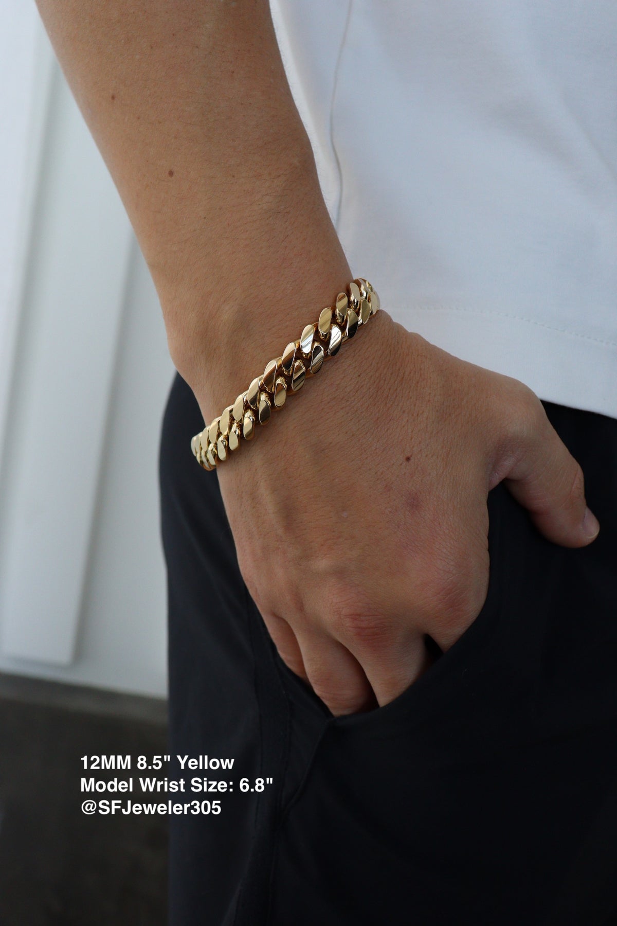 12MM Miami Cuban Link Bracelet – Premium 14k Gold Over .999 Silver