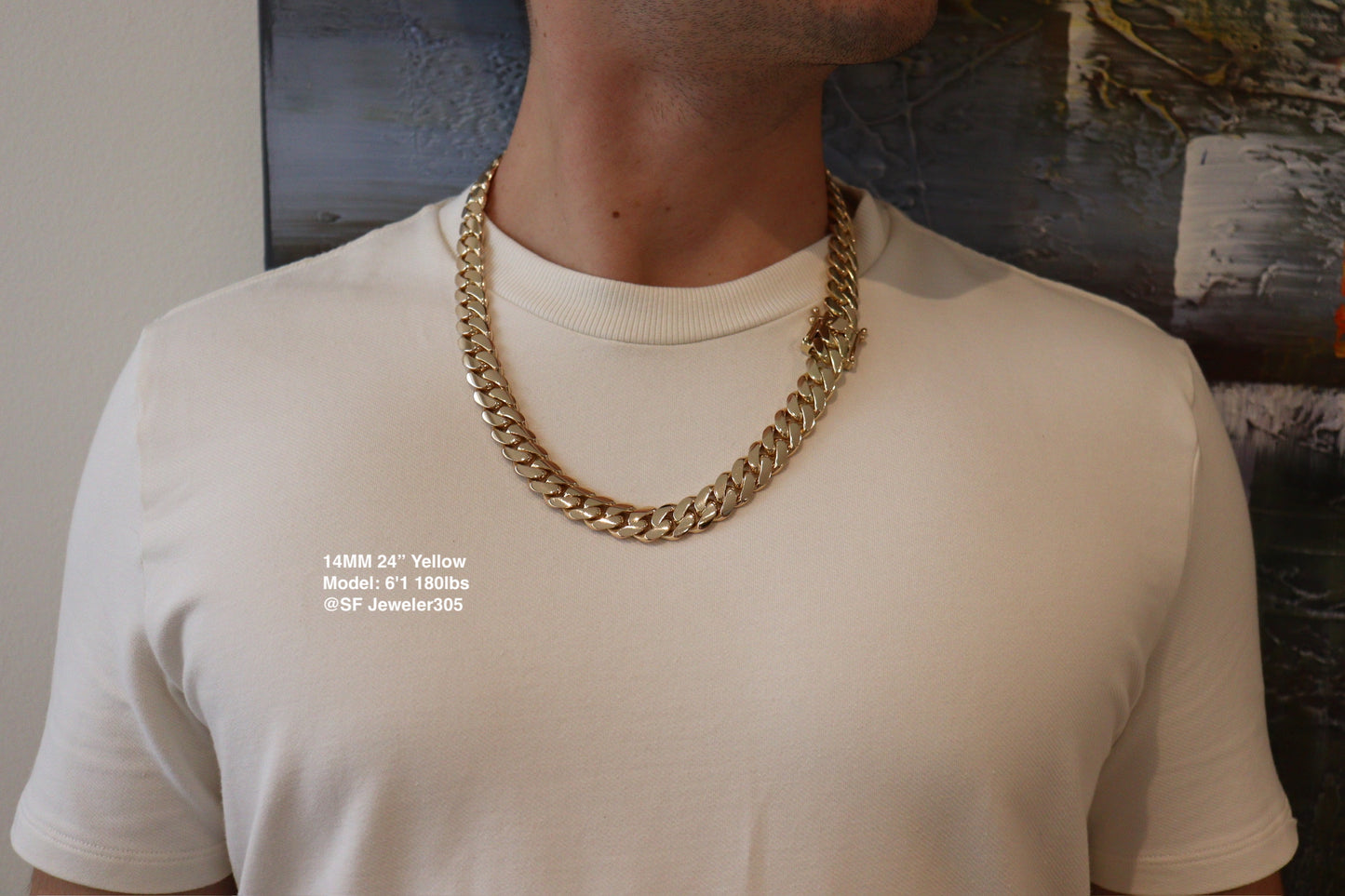 14MM Miami Cuban Link Chain – Premium 14k Gold Over .999 Silver