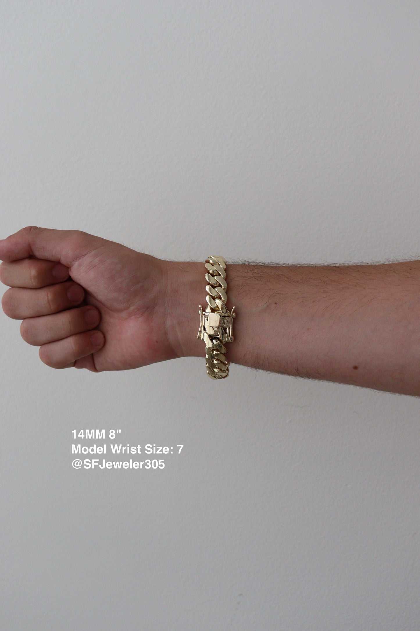 14MM Miami Cuban Link Bracelet – Premium 14k Gold Over .999 Silver