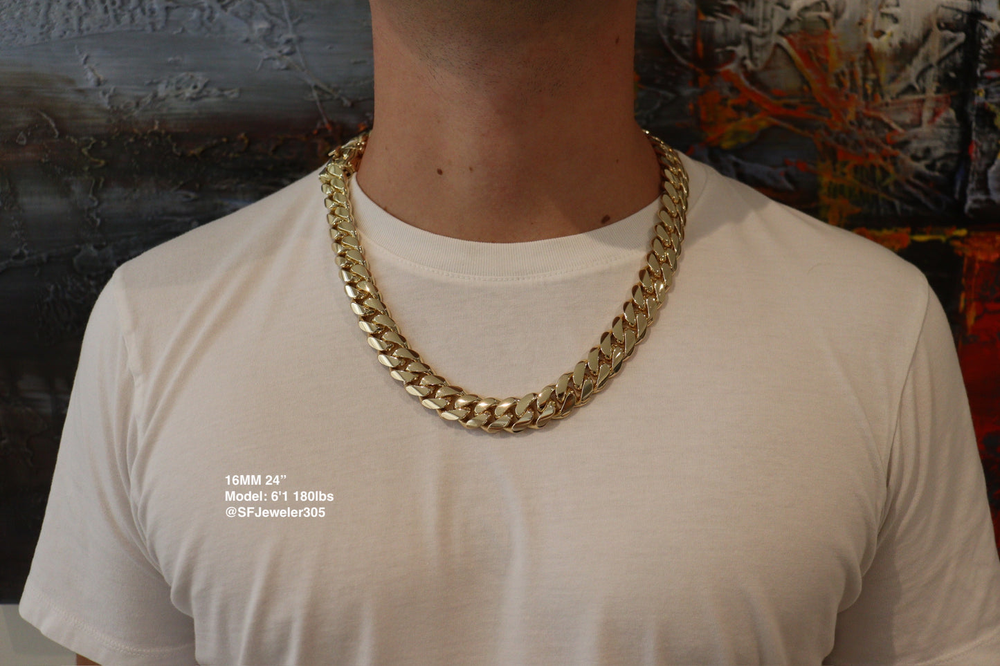 16MM Miami Cuban Link Chain – Premium 14k Gold Over .999 Silver