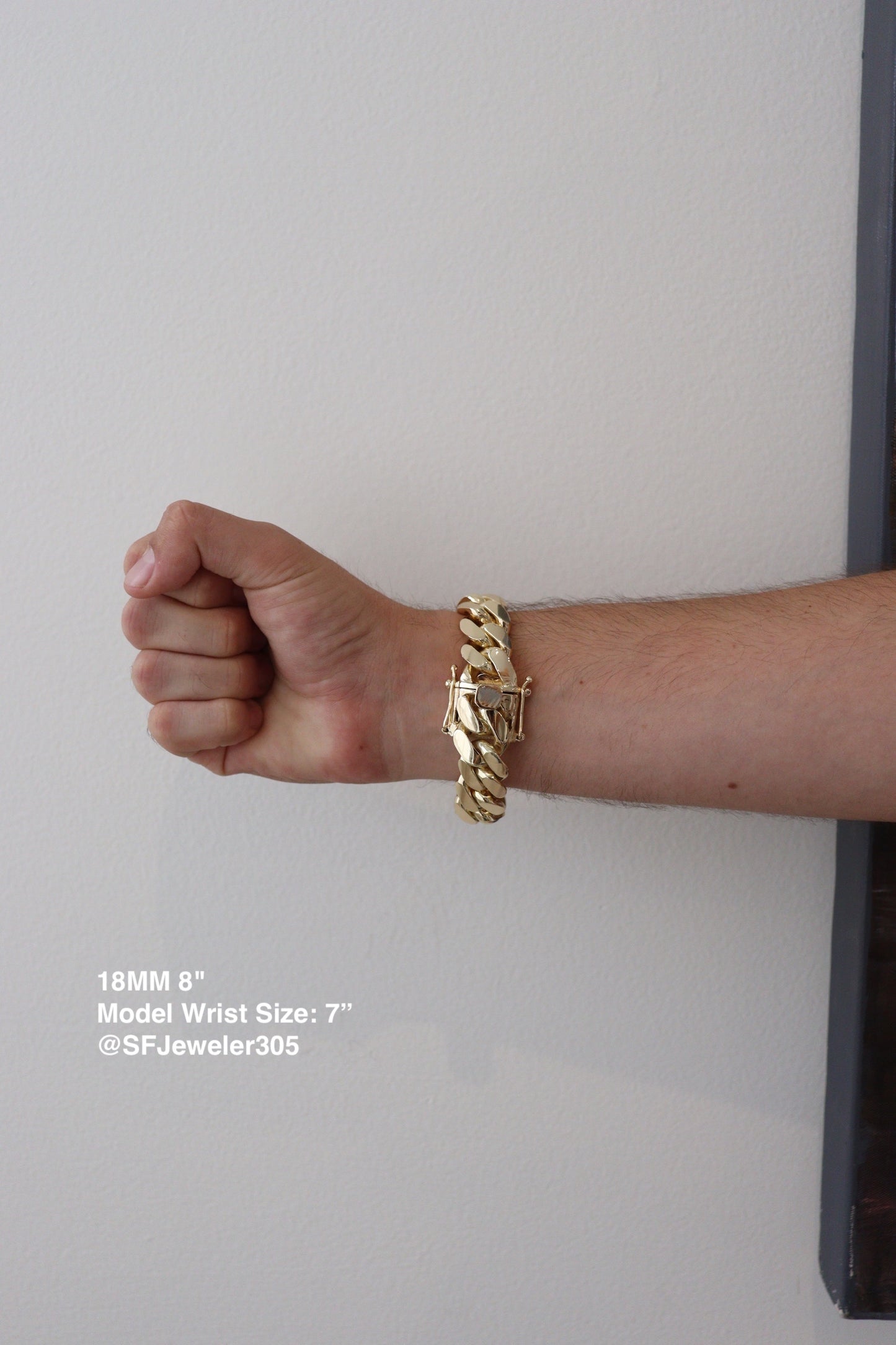 18MM Miami Cuban Link Bracelet – Premium 14k Gold Over .999 Silver