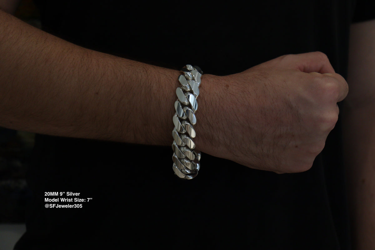 20MM Miami Cuban Link Bracelet – Premium .999 Silver