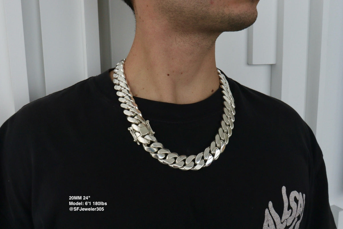 20MM Miami Cuban Link Chain – Premium .999 Silver