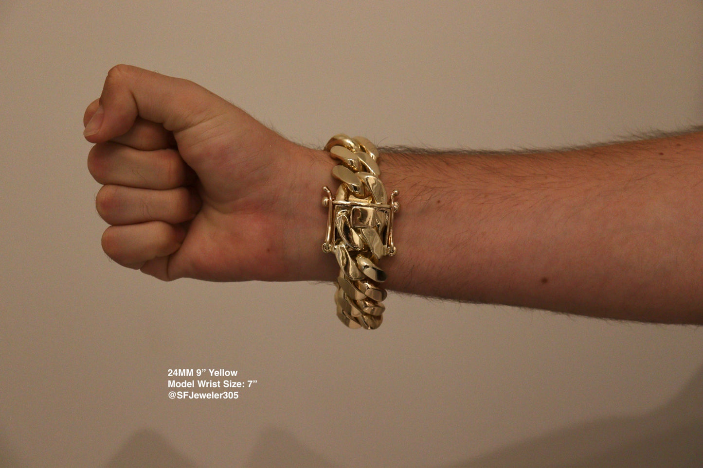 24MM Miami Cuban Link Bracelet – Premium 14k Gold Over .999 Silver