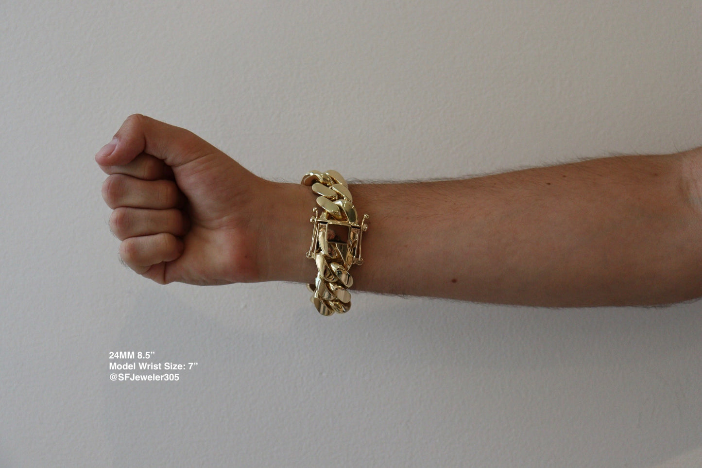 24MM Miami Cuban Link Bracelet – Premium 14k Gold Over .999 Silver