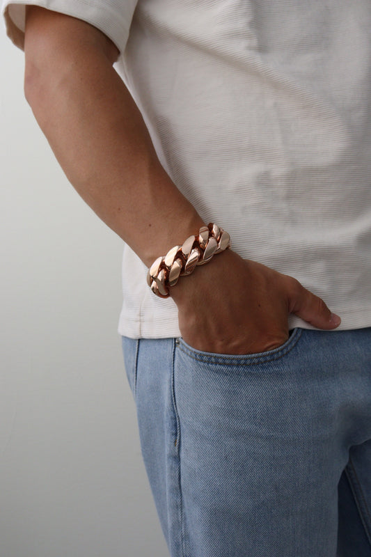 28MM Miami Cuban Link Bracelet – Premium 14k Gold Over .999 Silver