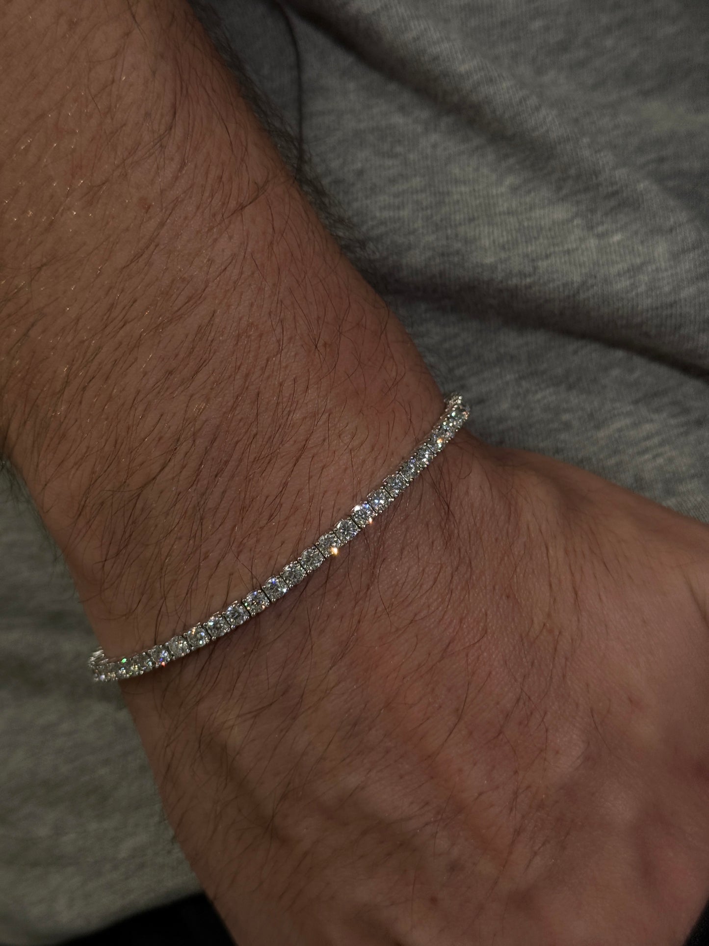 3MM Tennis Bracelet 14K Gold Over Silver (VVSI Moissanite Stones)