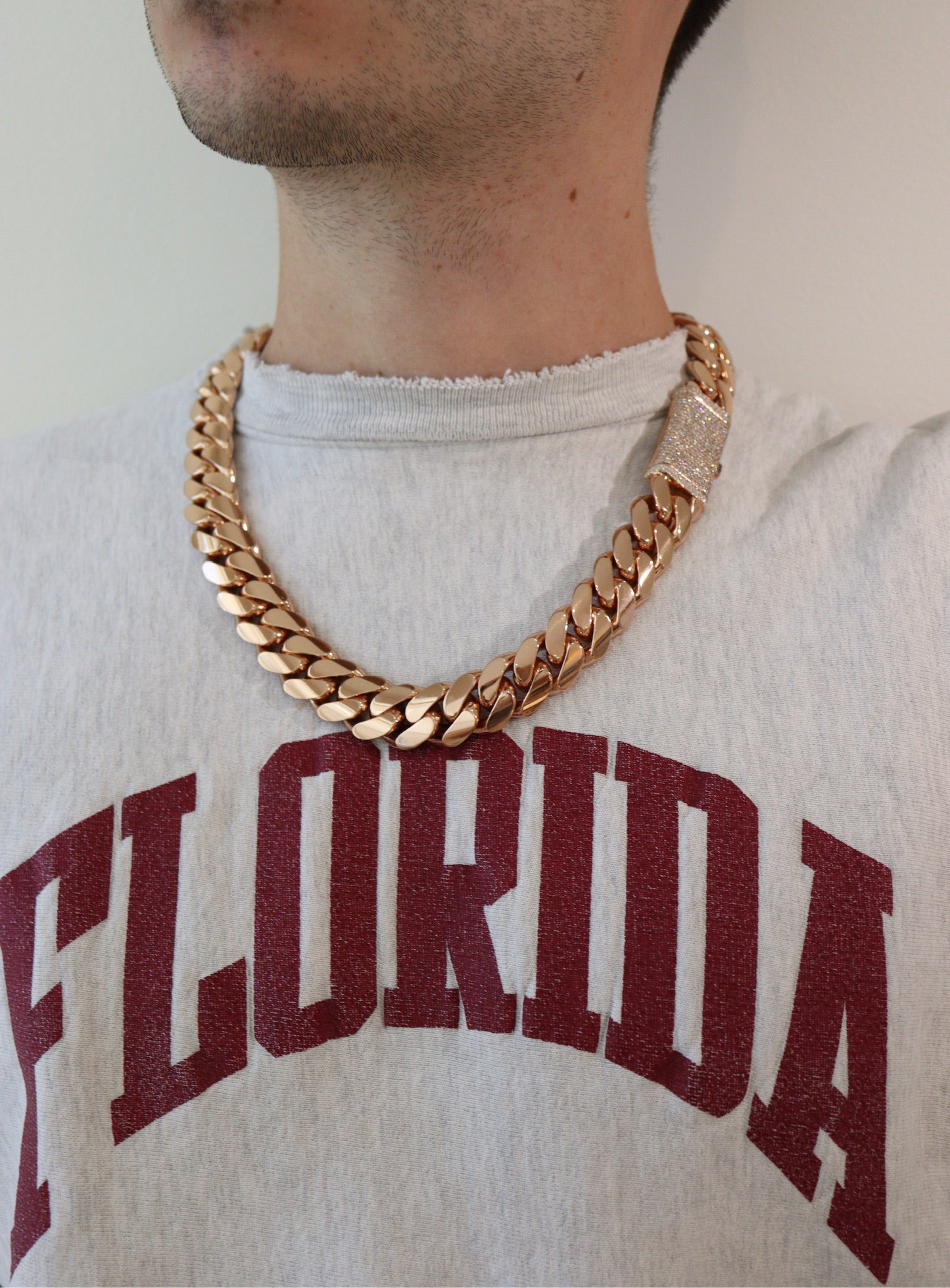 20MM Cuban Link Chain + VVS1 Moissanite Lock