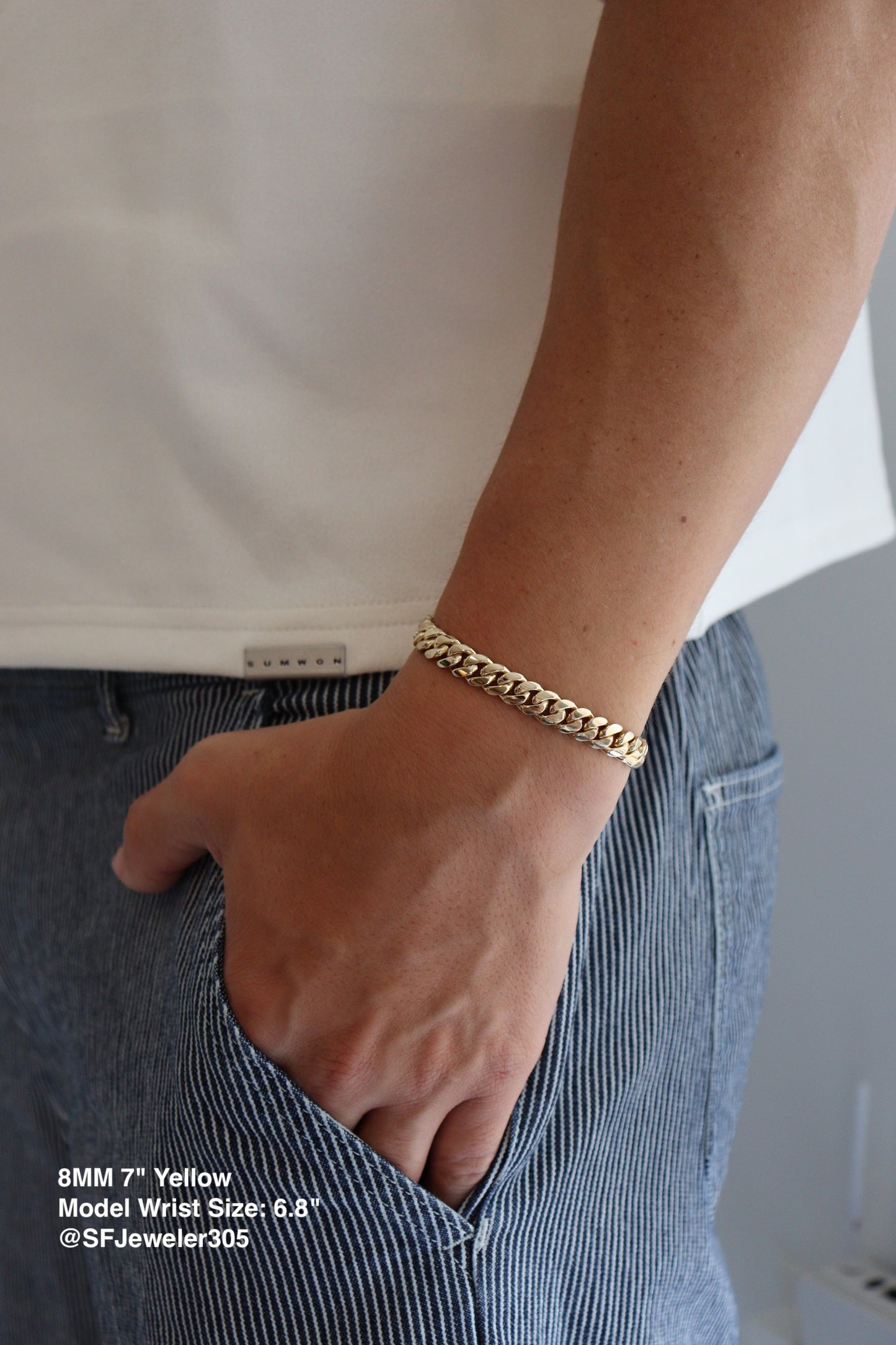 8MM Miami Cuban Link Bracelet – Premium 14k Gold Over .999 Silver