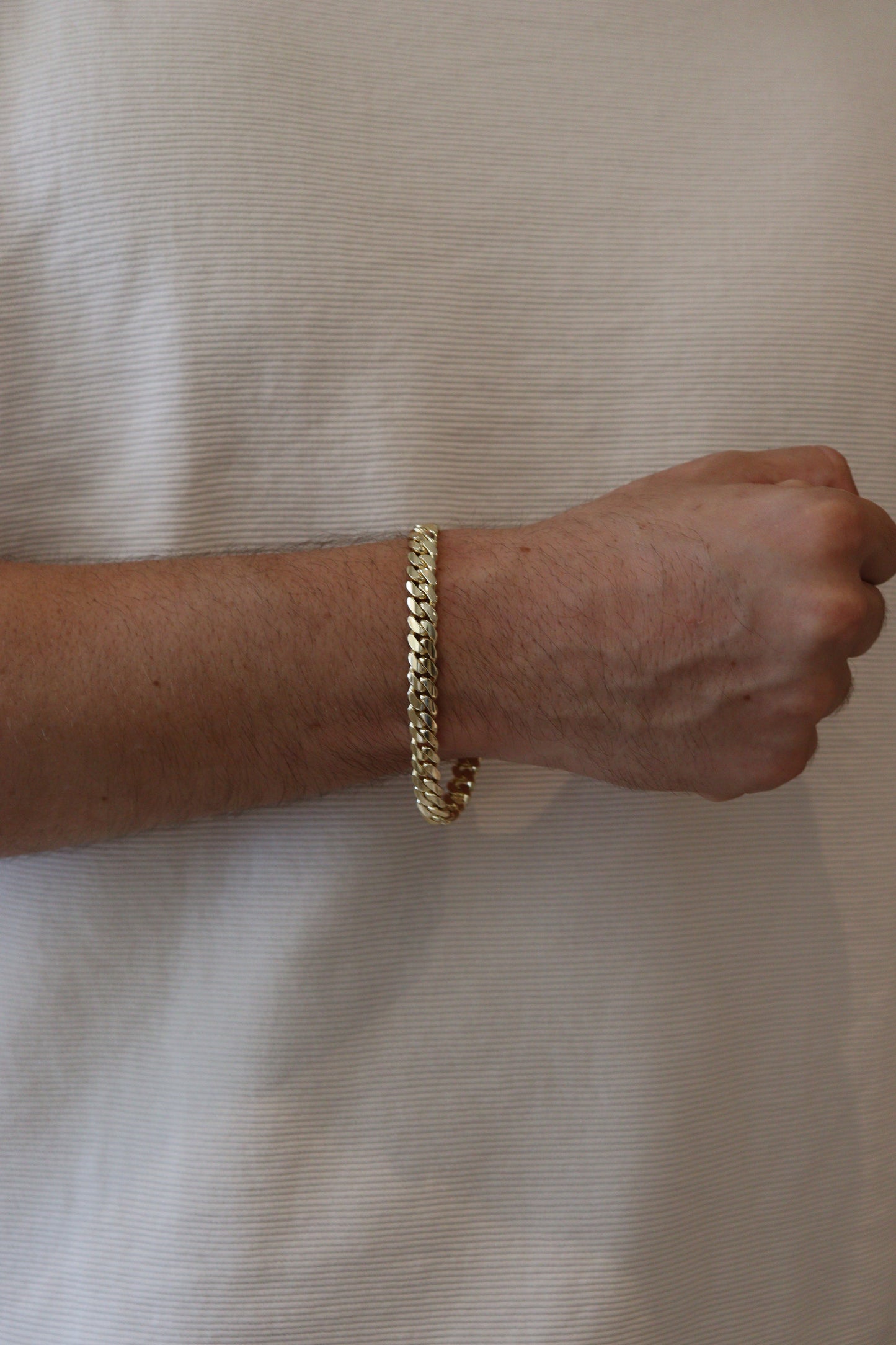 8MM Miami Cuban Link Bracelet – Premium 14k Gold Over .999 Silver