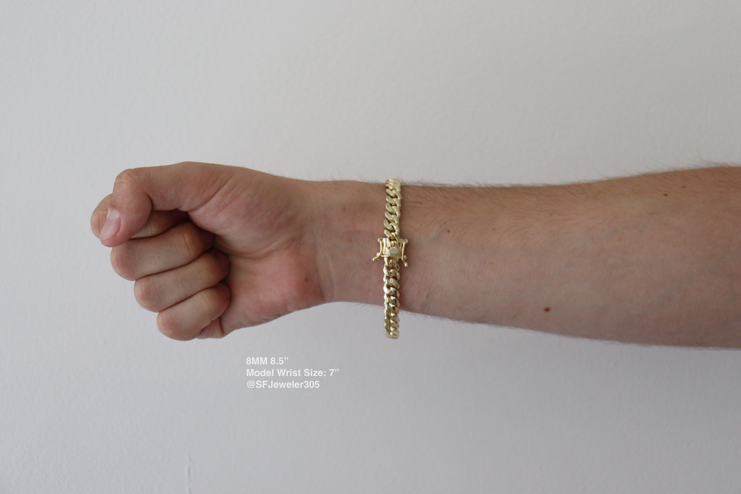 8MM Miami Cuban Link Bracelet – Premium 14k Gold Over .999 Silver