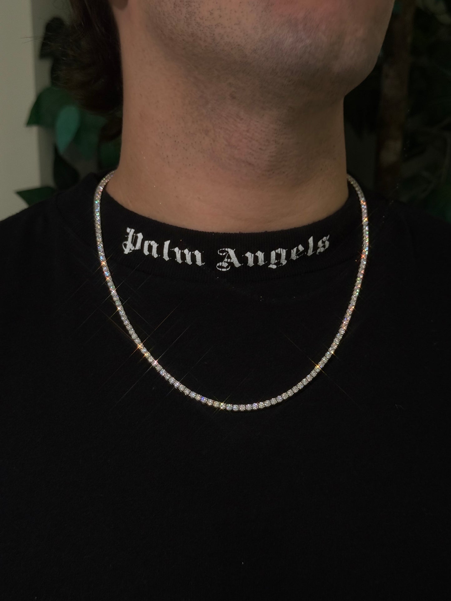 3MM 14K Gold Over Silver Tennis Chain