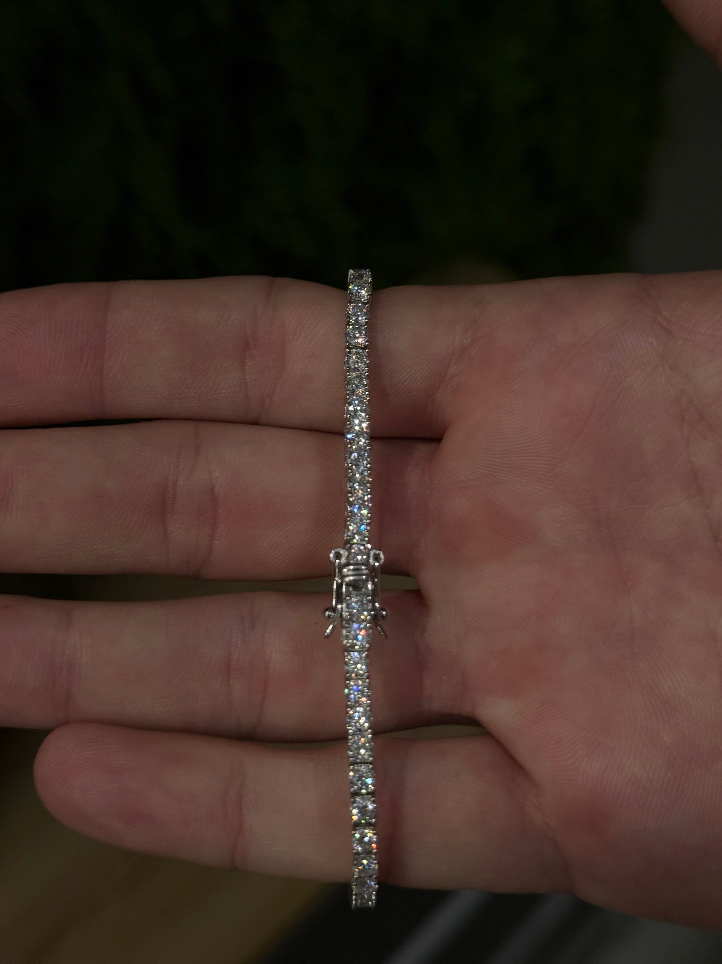 3MM Tennis Bracelet 14K Gold Over Silver (VVSI Moissanite Stones)
