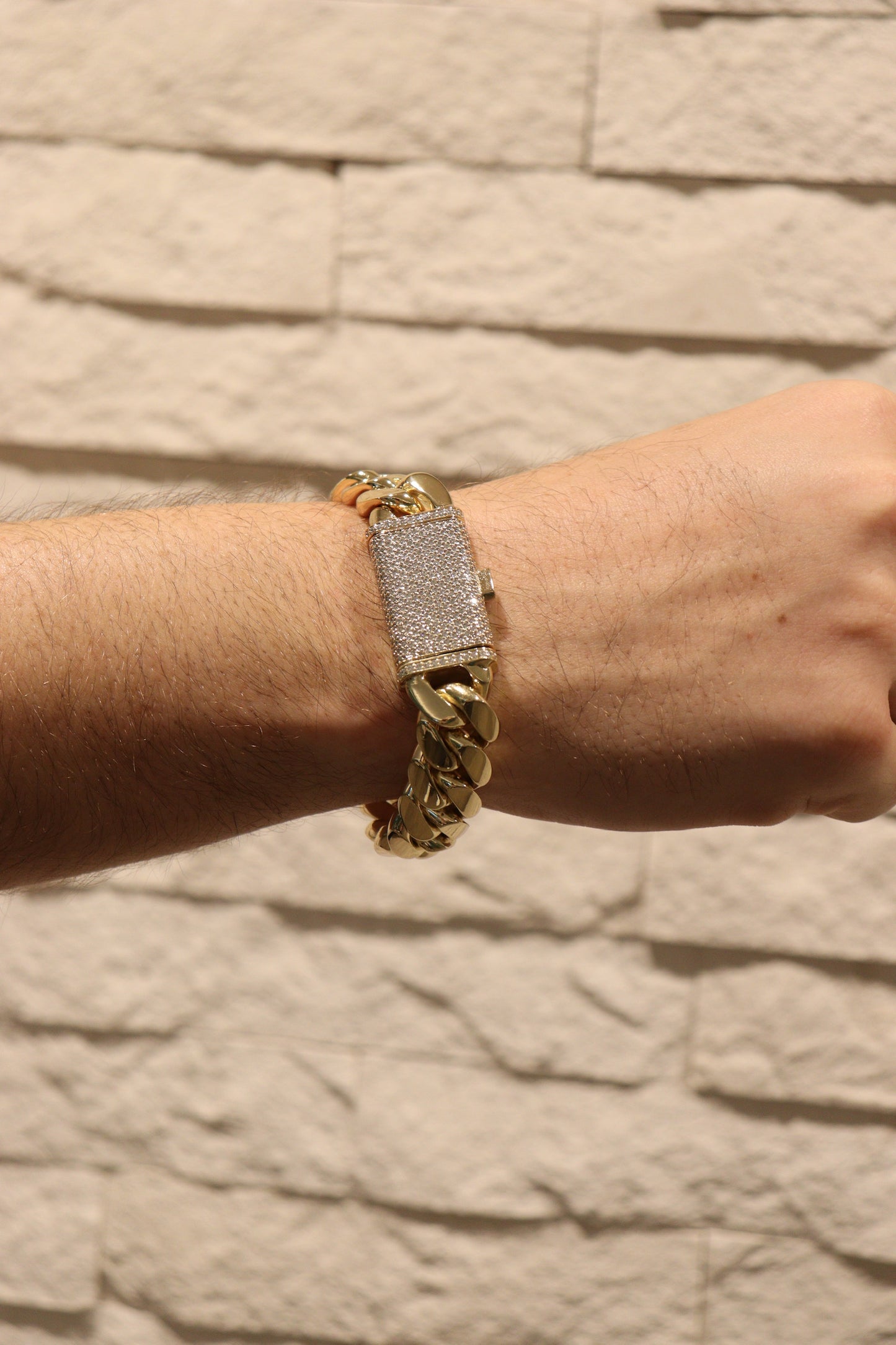 16MM Miami Cuban Link Bracelet – Premium 14k Gold Over .999 Silver + VVS1 Moissanite Lock