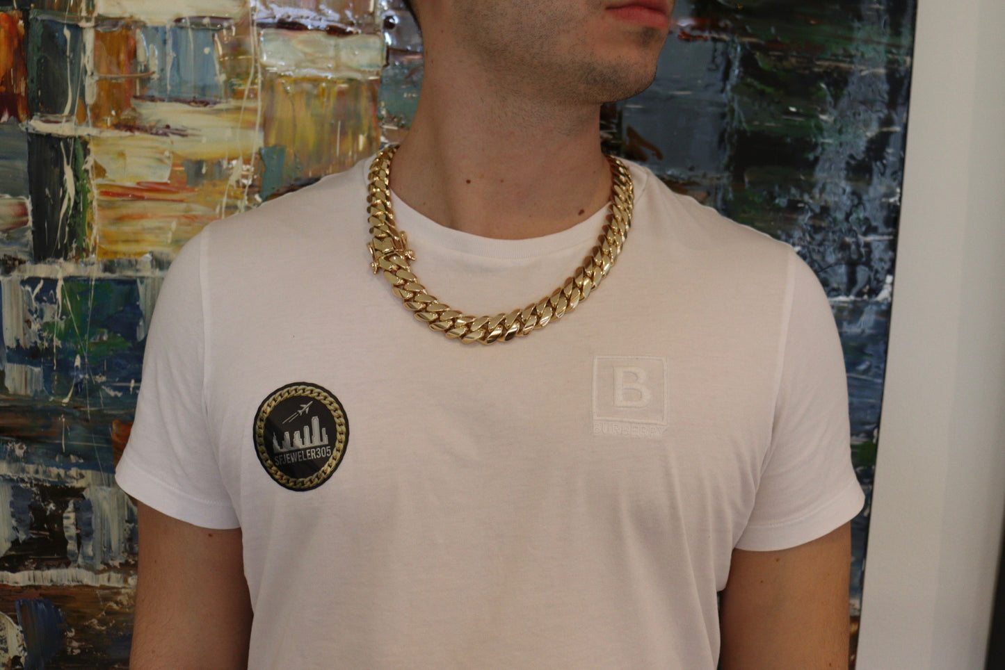 18MM 24” Chain 14K Yellow Gold Over .999 Silver - 453 Grams - Inventory