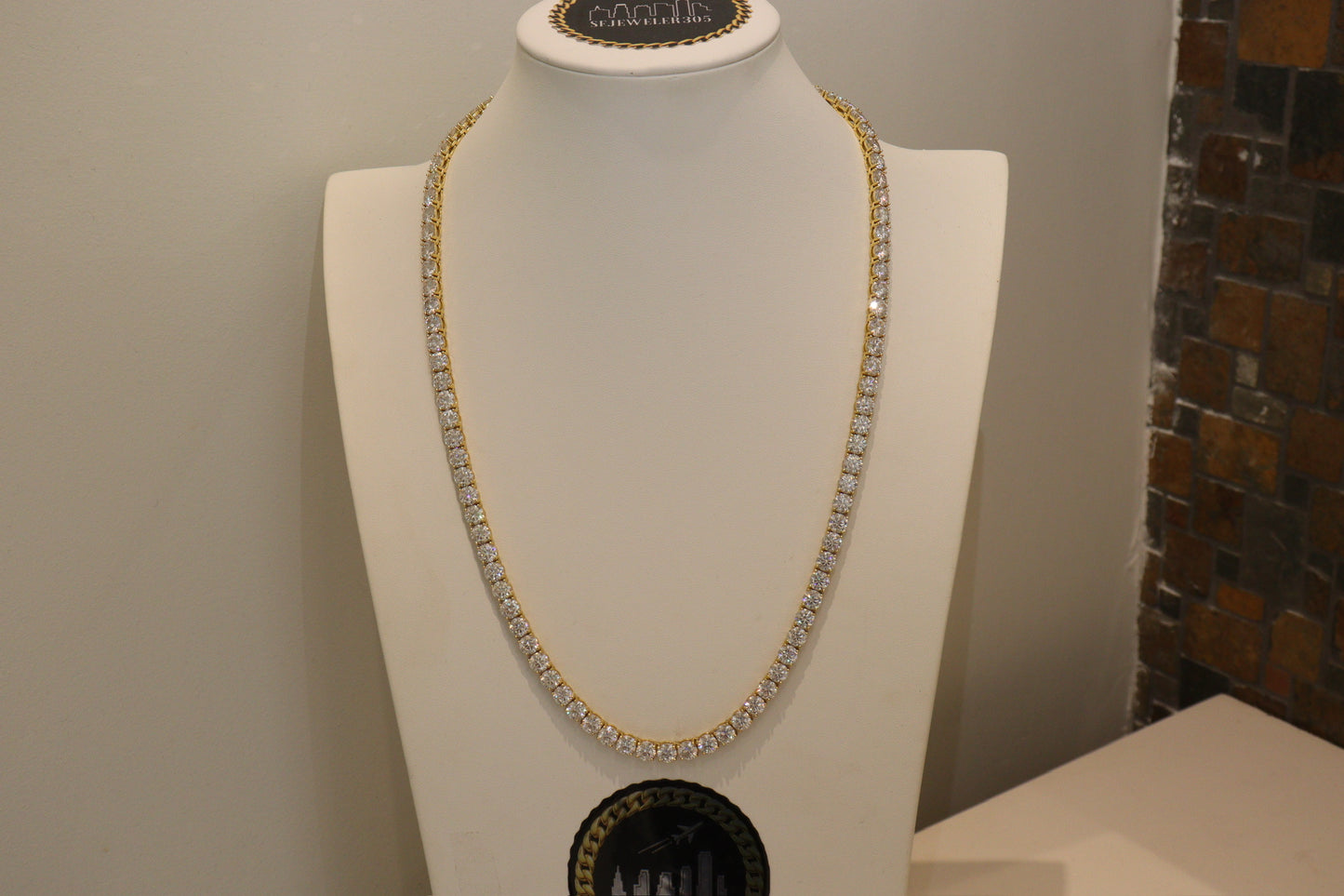 6MM 14K Gold Over Silver Tennis Chain
