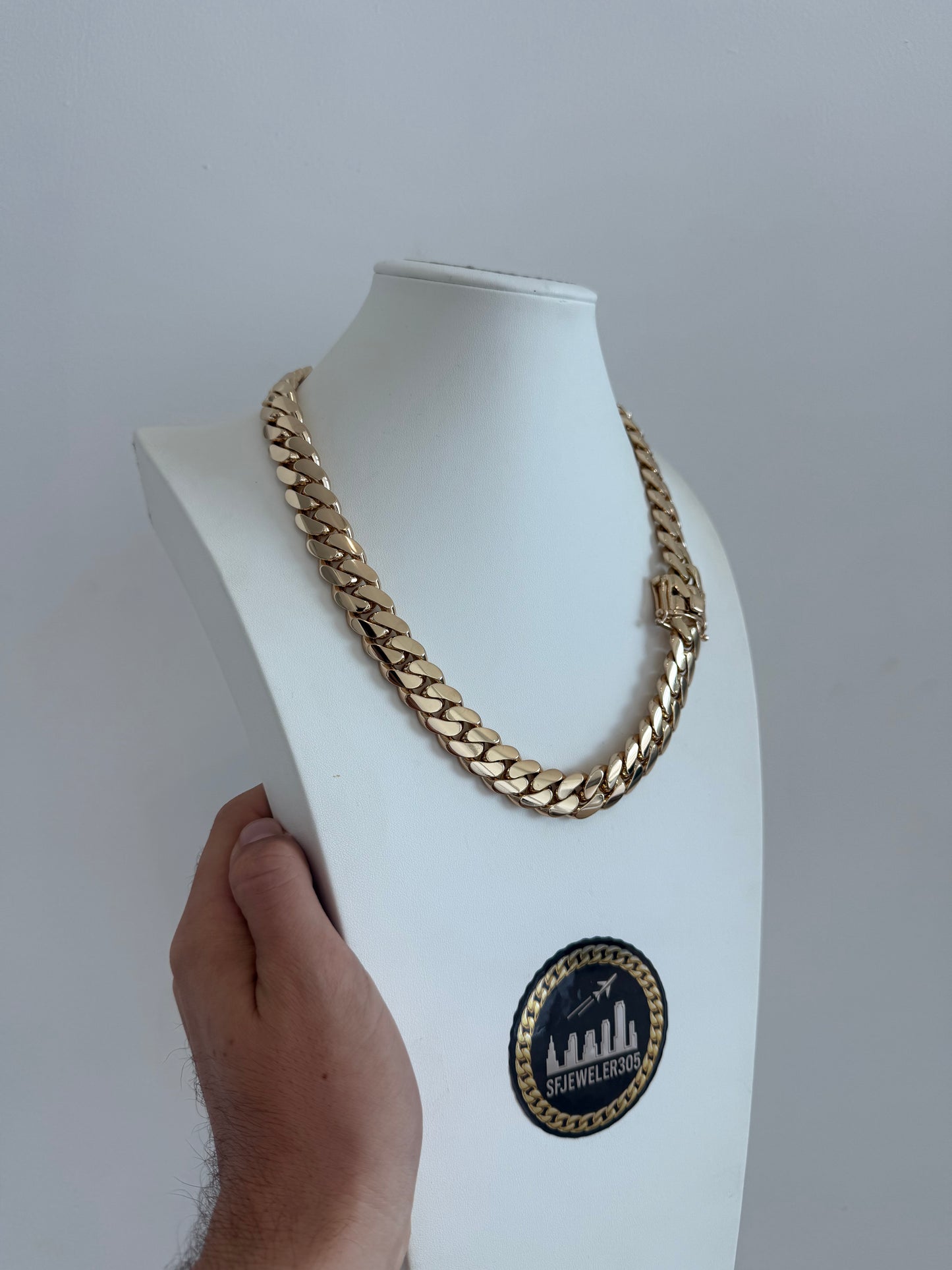 16MM 22” Chain 14K Yellow Gold Over .999 Silver - 325 Grams - Inventory