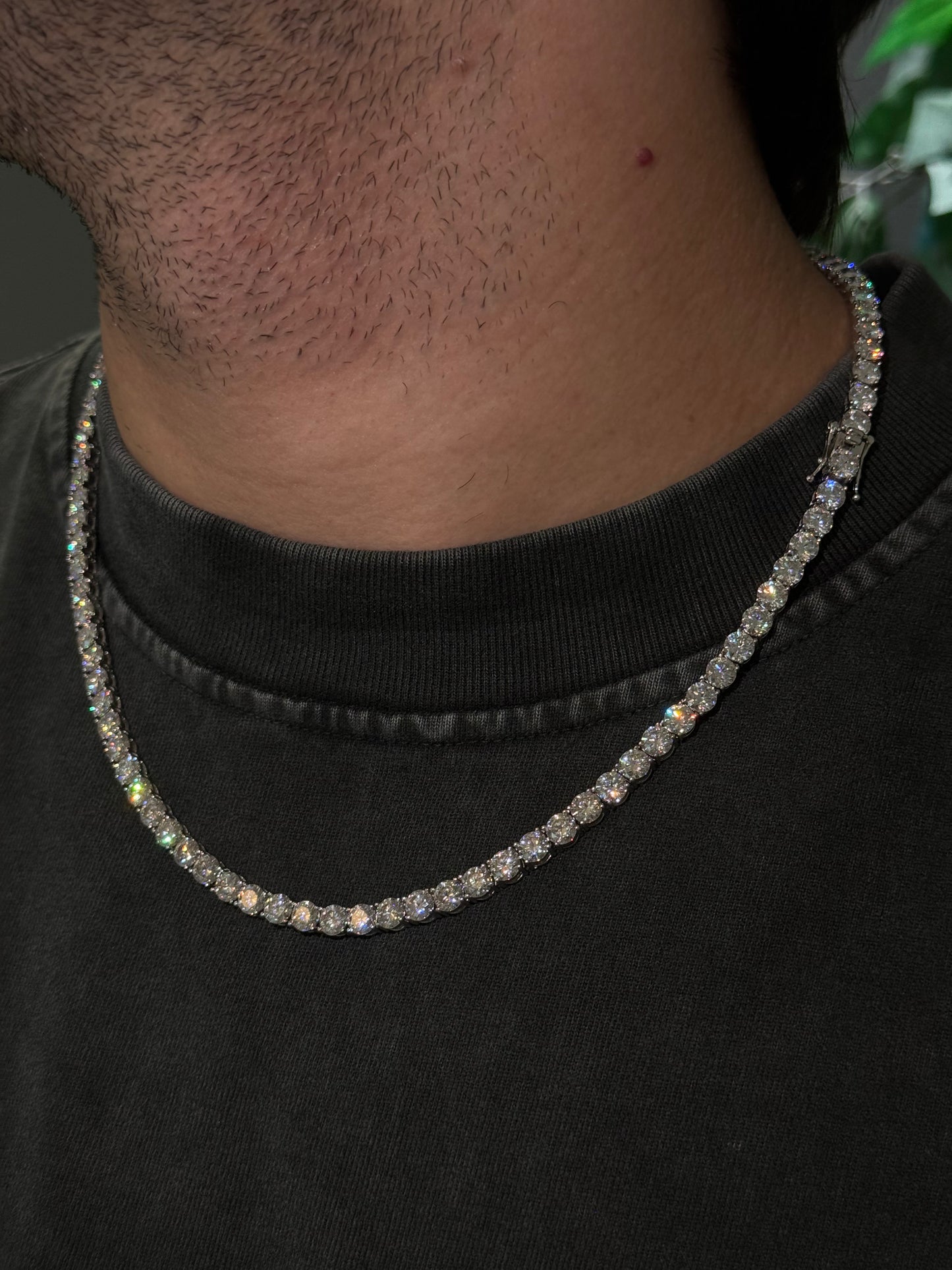 6MM 14K White Gold Over Silver Tennis Chain