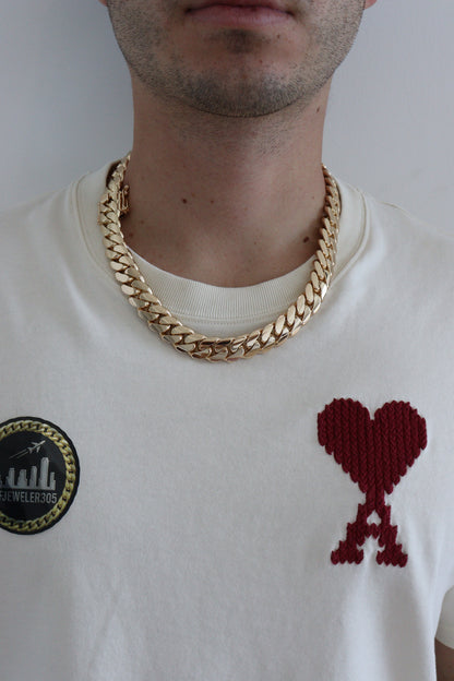 16MM Miami Cuban Link Chain – Premium 14k Gold Over .999 Silver