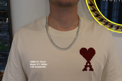 10MM Miami Cuban Link Chain – Premium .999 Silver