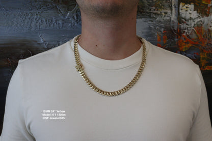 10MM Miami Cuban Link Chain – Premium 14k Gold Over .999 Silver