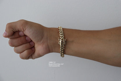 10MM Miami Cuban Link Bracelet – Premium 14k Gold Over .999 Silver