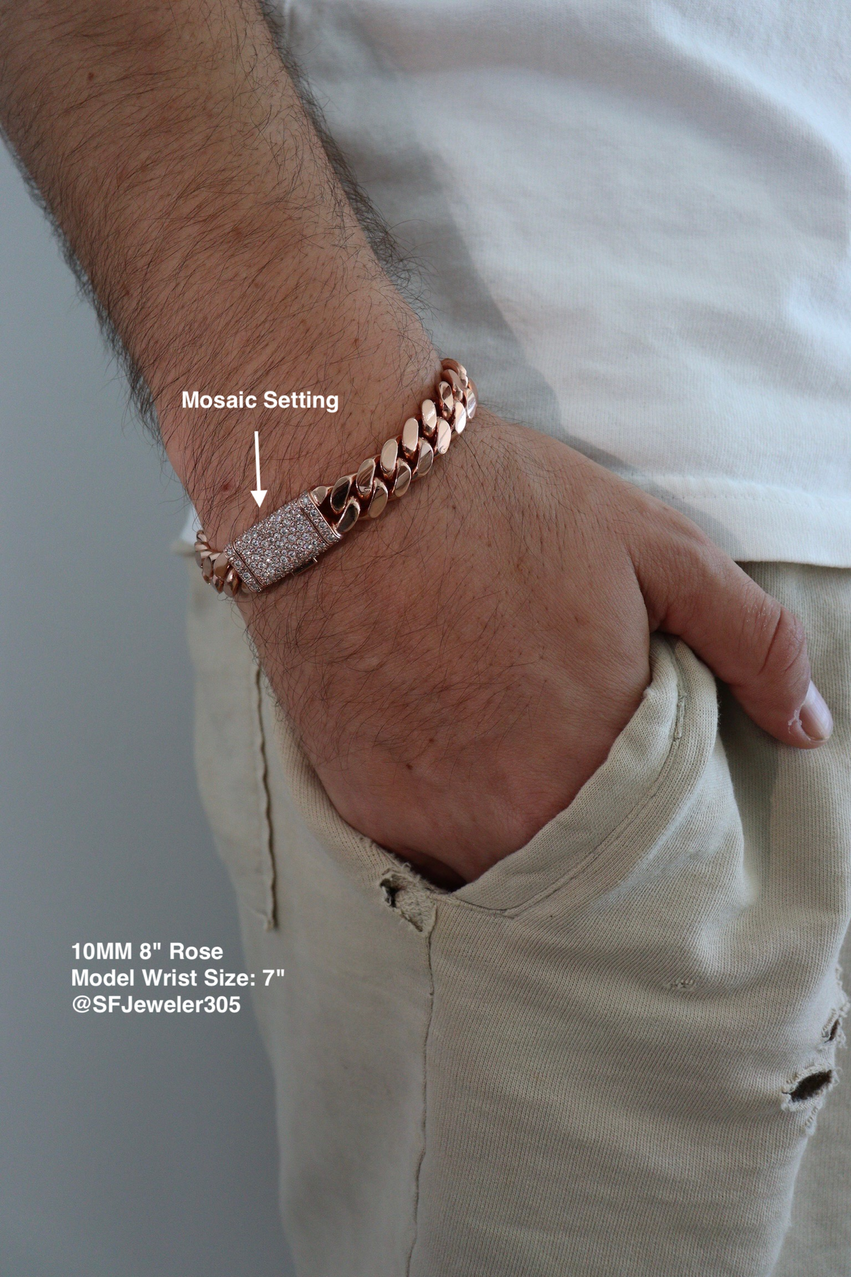 10MM Miami Cuban Link Bracelet – Premium 14k Gold Over .999 Silver +Sleek Lock