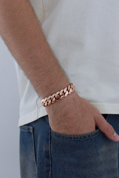14MM Miami Cuban Link Bracelet – Premium 14k Gold Over .999 Silver