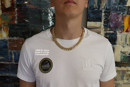12MM Miami Cuban Link Chain – Premium 14k Gold Over .999 Silver