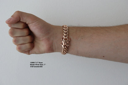 12MM Miami Cuban Link Bracelet – Premium 14k Gold Over .999 Silver