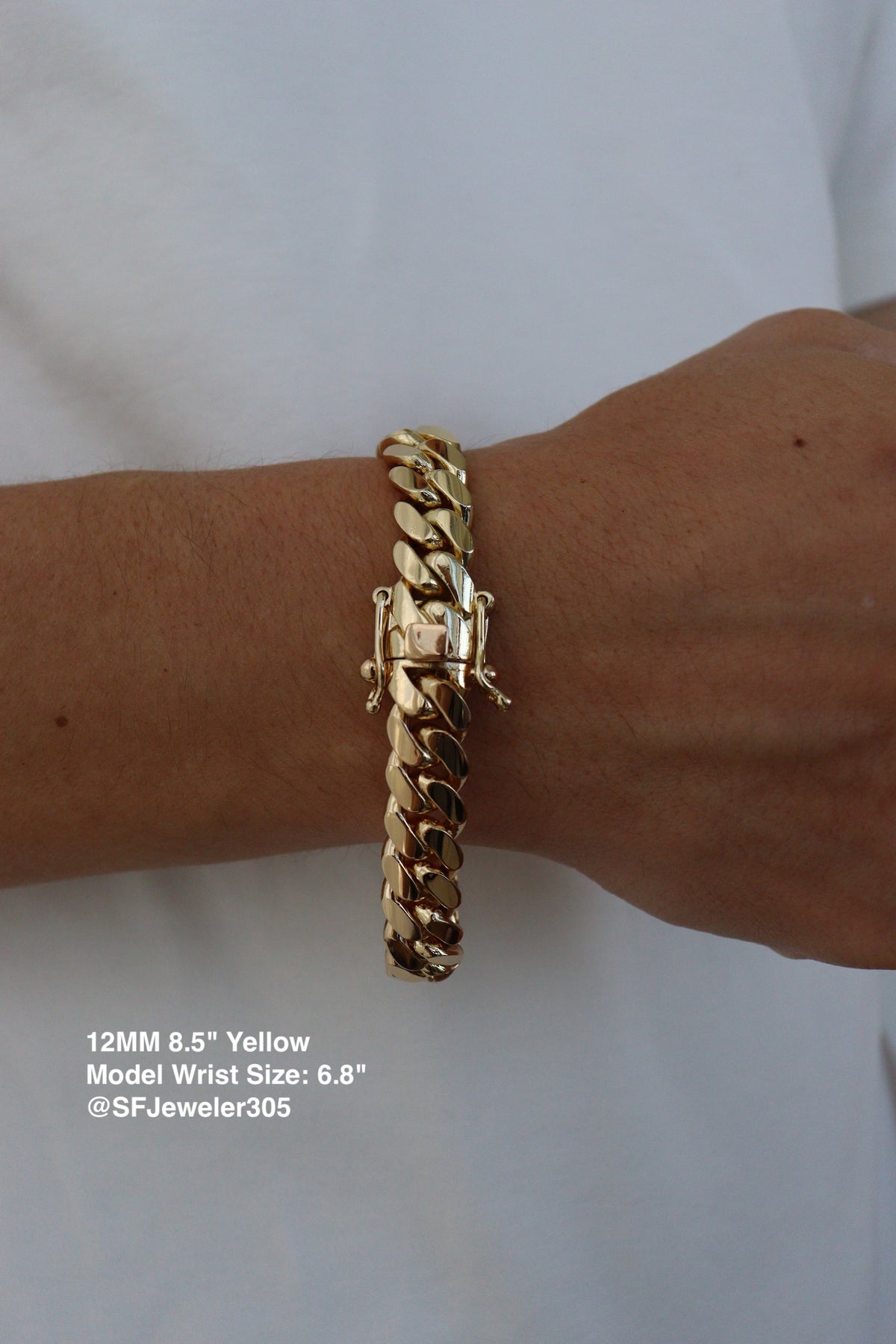 12MM Miami Cuban Link Bracelet – Premium 14k Gold Over .999 Silver