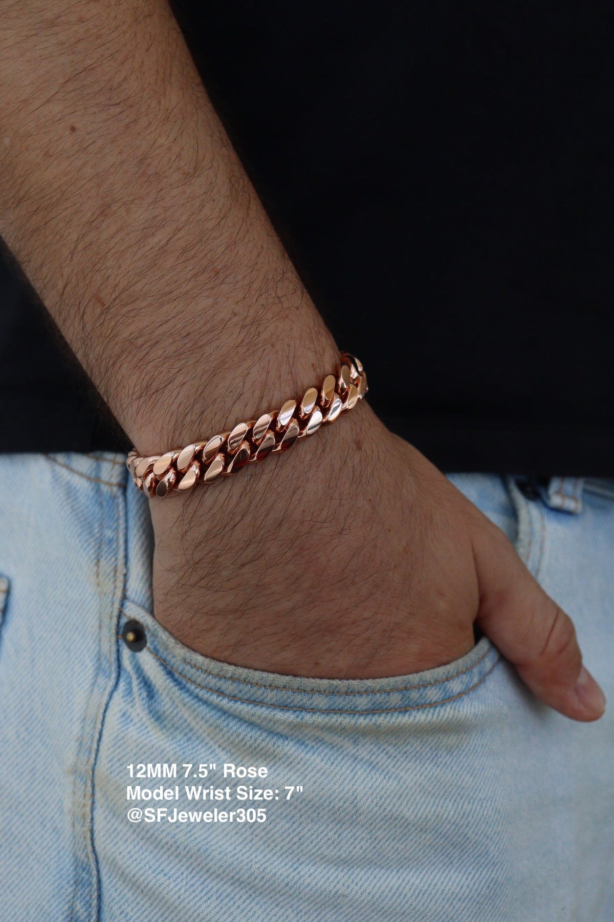 12MM Miami Cuban Link Bracelet – Premium 14k Gold Over .999 Silver