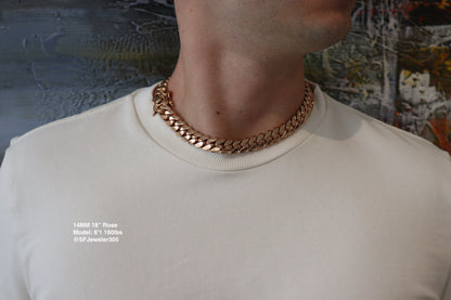 14MM Miami Cuban Link Chain – Premium 14k Gold Over .999 Silver