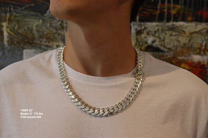 14MM Miami Cuban Link Chain – Premium 999 Silver