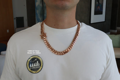 14MM Miami Cuban Link Chain – Premium 14k Gold Over .999 Silver