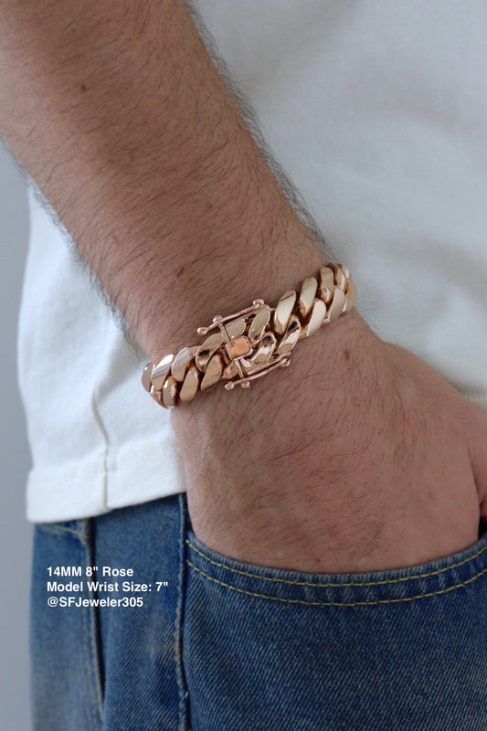 14MM 8” 14K Rose Gold Over .999 Silver - 102 Grams - Inventory