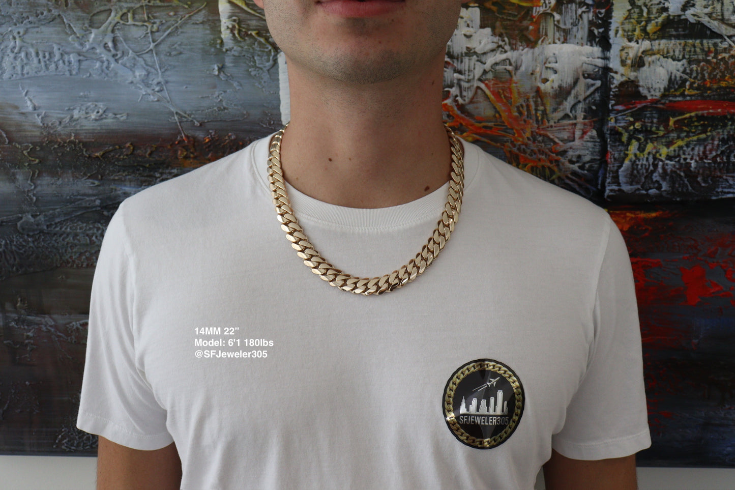 14MM Miami Cuban Link Chain – Premium 14k Gold Over .999 Silver