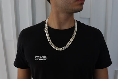 14MM Miami Cuban Link Chain – Premium 999 Silver
