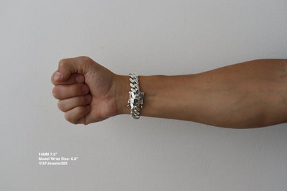 14MM Miami Cuban Link Bracelet – Premium 14k Gold Over .999 Silver