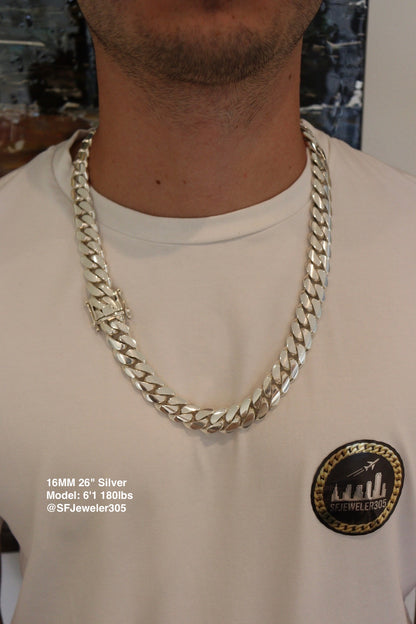 16MM Miami Cuban Link Chain – Premium 14k Gold Over .999 Silver