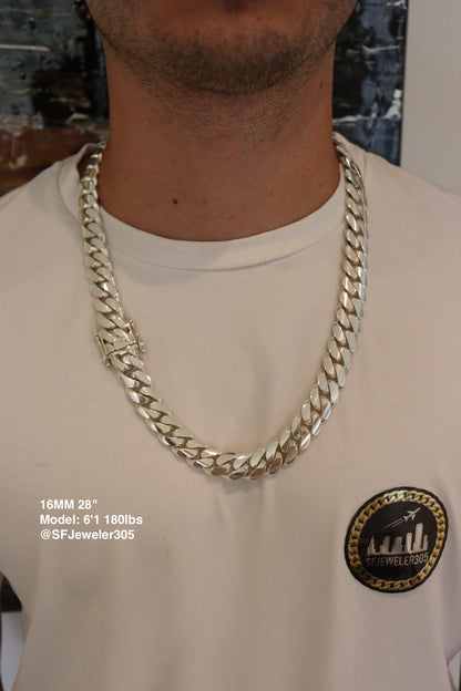 16MM Miami Cuban Link Chain – Premium .999 Silver
