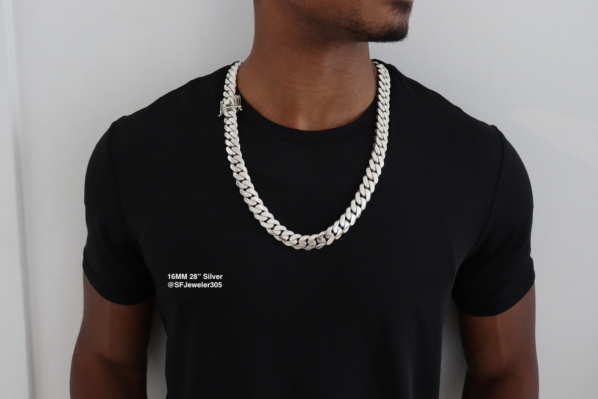16MM Miami Cuban Link Chain – Premium .999 Silver