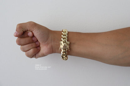 16MM Miami Cuban Link Bracelet – Premium 14k Gold Over .999 Silver