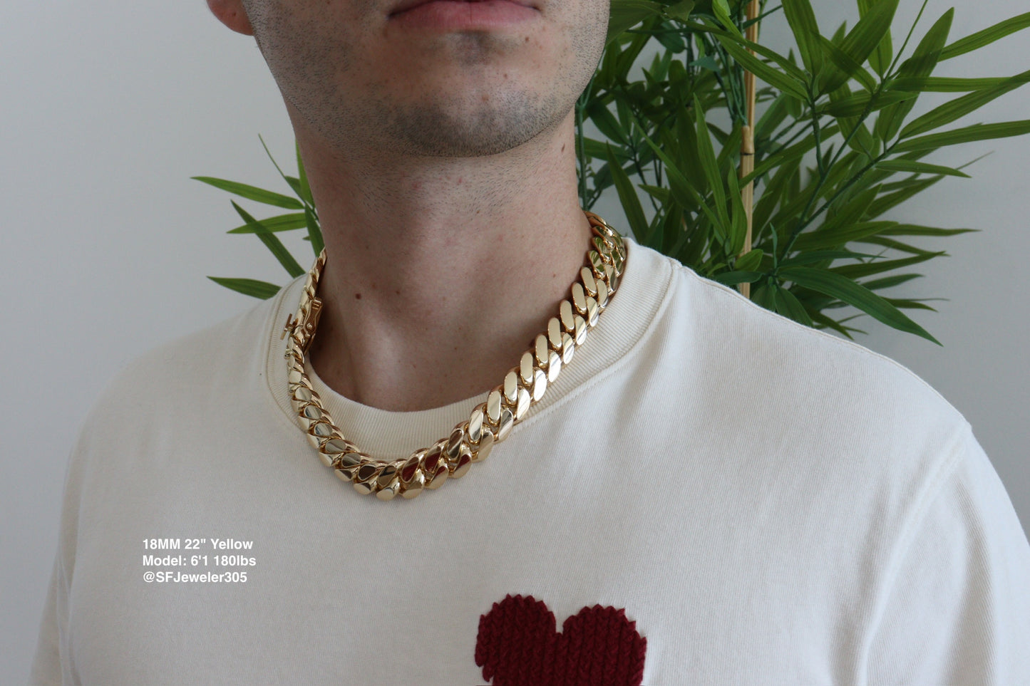 18MM Miami Cuban Link Chain – Premium 14k Gold Over .999 Silver