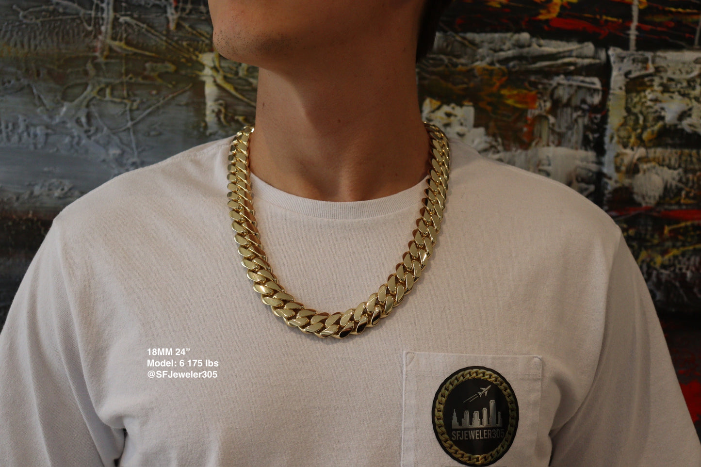 18MM Miami Cuban Link Chain – Premium 14k Gold Over .999 Silver