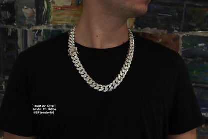 18MM Miami Cuban Link Chain – Premium 14k Gold Over .999 Silver