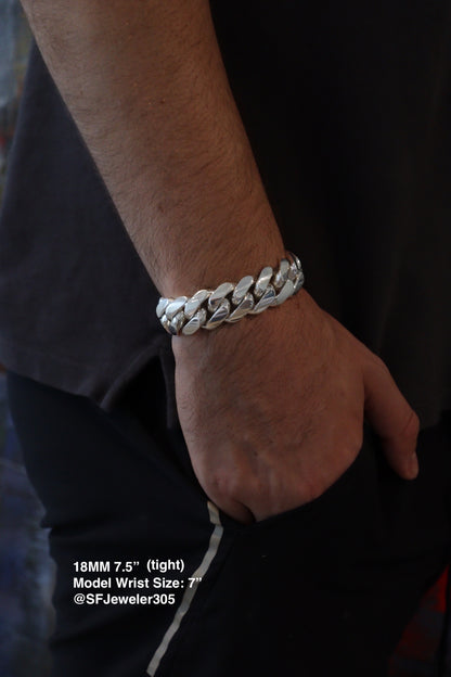 18MM Miami Cuban Link Bracelet – Premium 14k Gold Over .999 Silver