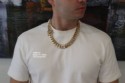 20MM Miami Cuban Link Chain – Premium 14k Gold Over .999 Silver