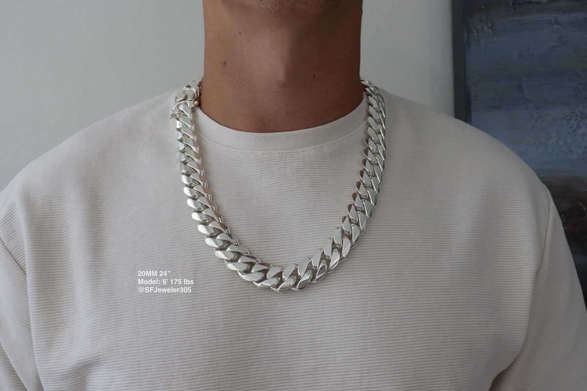 Collana Miami Cuban Link Acciaio Inox 14mm 20 Pollici &ndash; Catena Uomo Donna