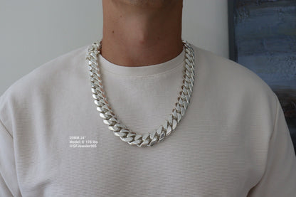 20MM Miami Cuban Link Chain – Premium .999 Silver